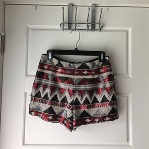 Black and Red Sequin Shorts